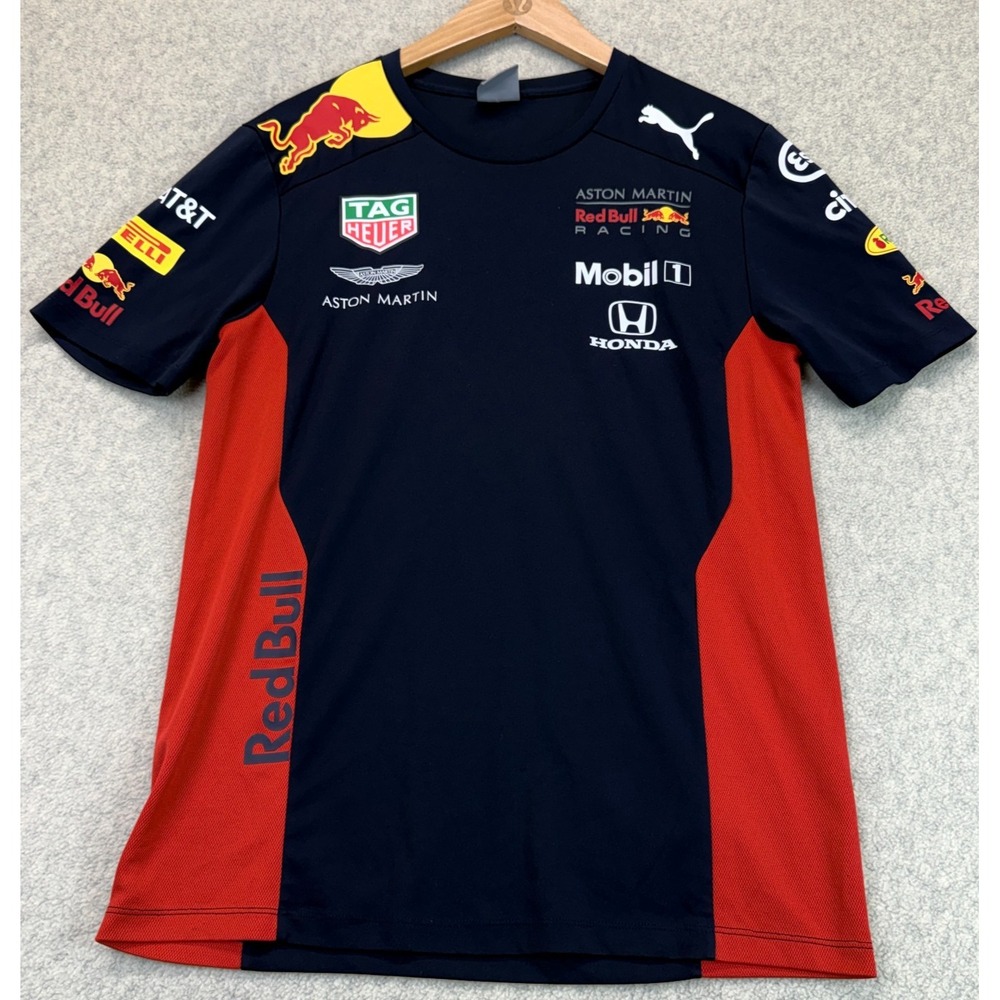 Puma Mens Red Bull Racing Jersey Black Aston Martin Racing 2020 Team Logo S